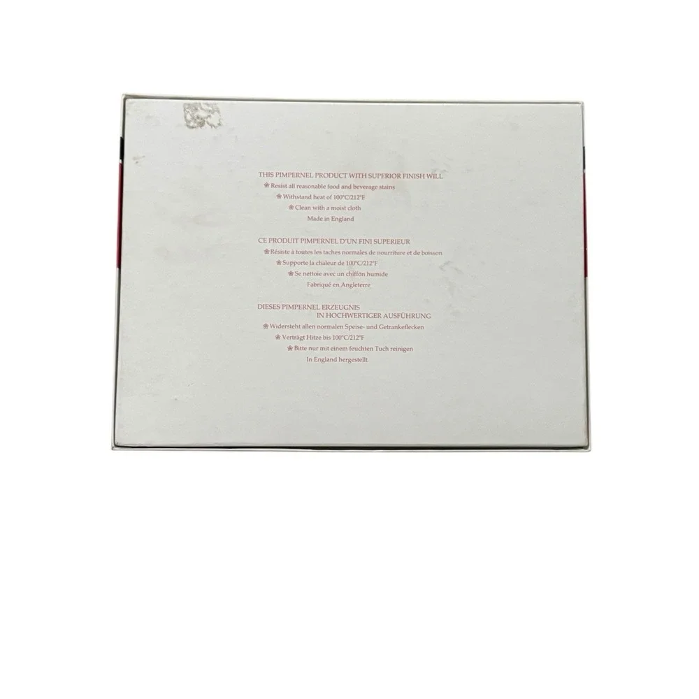 Pimpernel Rare Embroidery Pattern Cork Back Placemats Set Of‎ 6 In Box 9x12